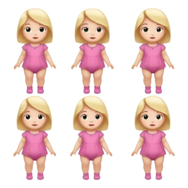 Baby Girl, Different Poses, different outfit, single Baby Girl only. sticker