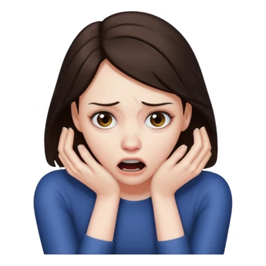 a brunette woman strangling herself sticker