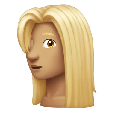 a boy with long blond hair but he is a horse with this human head sticker