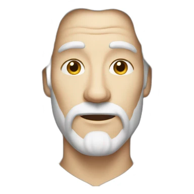 a man with long white straight hair, no beard and mustache, about 35 years old, a wizard but without a cap. sticker