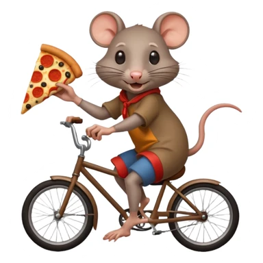 rat stealing pizza on a bike sticker