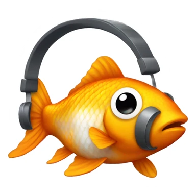 goldfish wearing headphones sticker