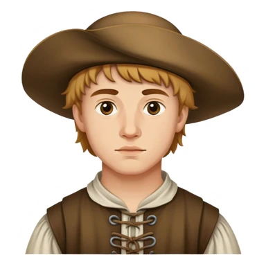 young peasant men during the 17th century photorealistic serious sticker