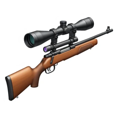 just a deer hunting rifle with a scope mounted to the top of the gun barrel  sticker