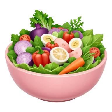 Make some healthy food, like a salad, in light pink tones, but you can use other colors (like the correct shades for the salad), like IOS sticker