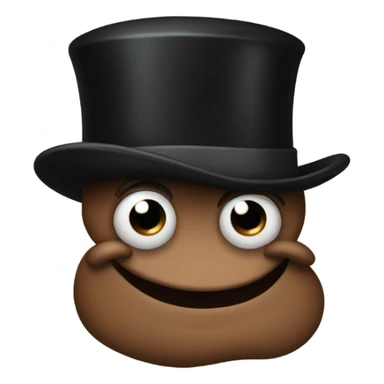 Poop with a top hat  sticker