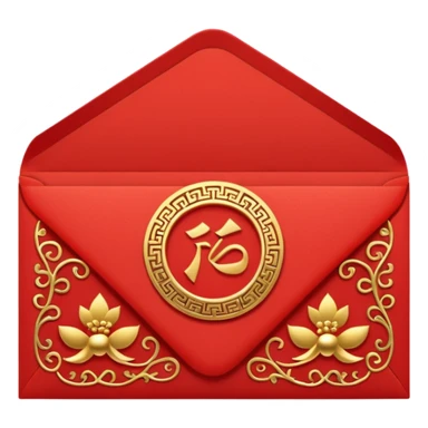 chinese new year red envelope standing view sticker
