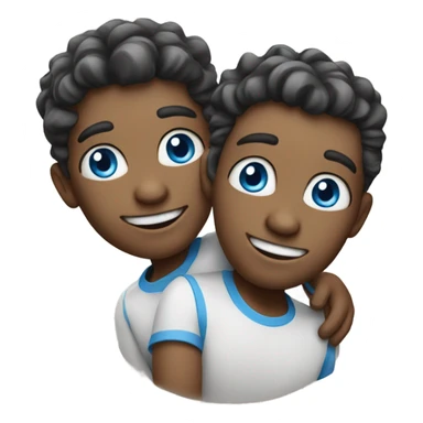 smiling duo with  blue eyes  sticker