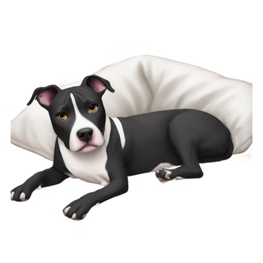 Black and white pit-bull with blanket sticker