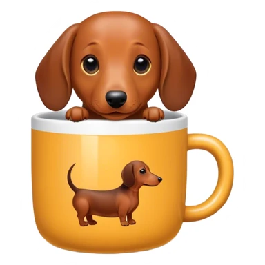 dachshund in a mug sticker