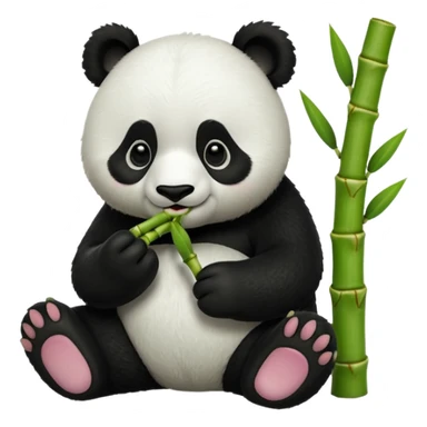 Panda eating bamboo sticker