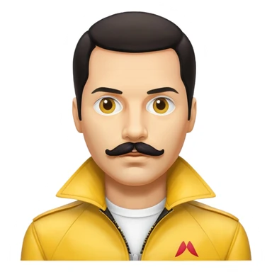 Freddie Mercury with mustache and yellow jacket sticker