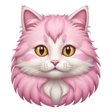 Fluffy cat with pastel pink fur. sticker