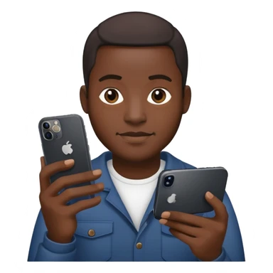Black man holding iPhone 14 Pro sticker