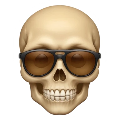Make a skull face with sunglasses down a bit so you can see his eyes and his left eye brow up a bit make it look like an emoji sticker