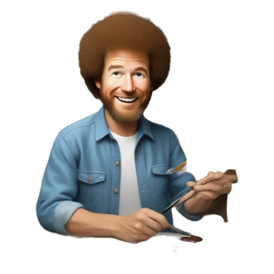 bob ross panting himself painting himself painting Elon musk sticker