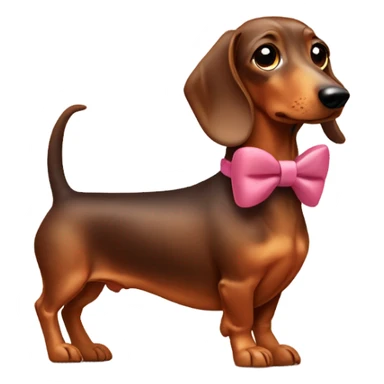 Sausage dog wearing a bow  sticker