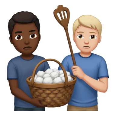 White person whipping black person carrying a basket of cotton sticker