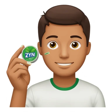 Man holding Zyn spearmint snus sticker