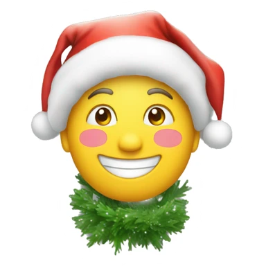 a happy face in christmas stile sticker