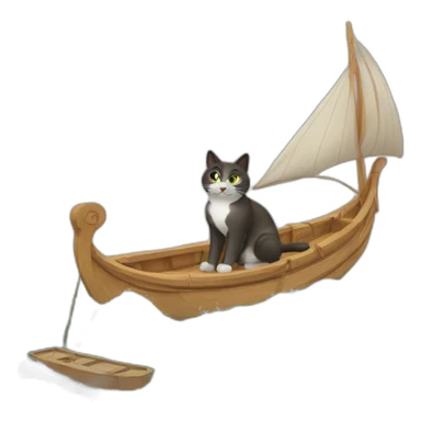 cat-on-greek-boat sticker
