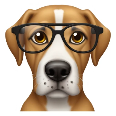 Perro con lentes negros contento sticker