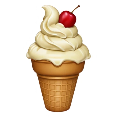 Vale whit ice cream and cherry sticker