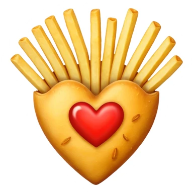 French fries in heart shape sticker