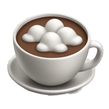 A cup of hot chocolate with mashmellow  sticker