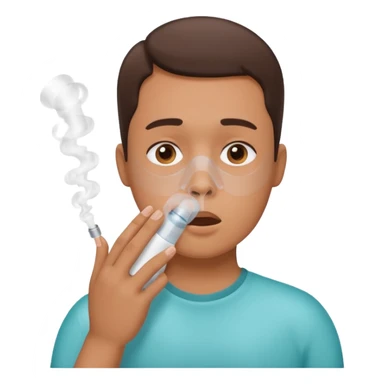 Create a person breathing through asthma sticker