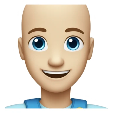 happy bald boy blue-eyed giving thumbs-up sticker