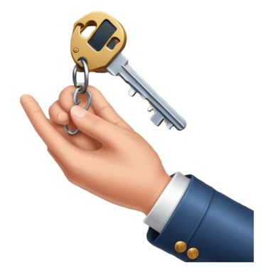 emoji de mano sujetando unas llaves con el fondo de un departamento sticker