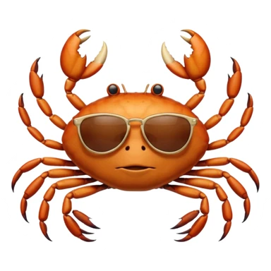 Alaska crab female and male are moving wearing a sunglass and 海港薈 sticker