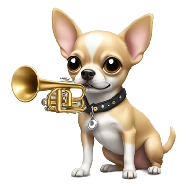 chihuahua qui joue de la trompette sticker