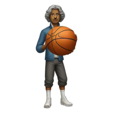 isaac newton with basketball ball sticker