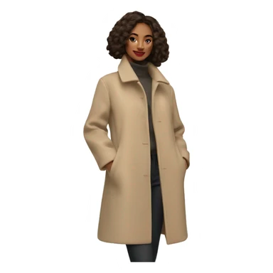 woman wool coat beige sticker