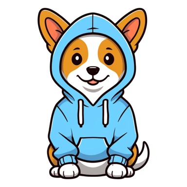 Dog wearing a hoodie  sticker