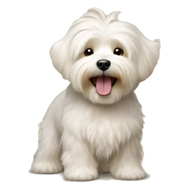 Beige happy bichon havanese dog  sticker