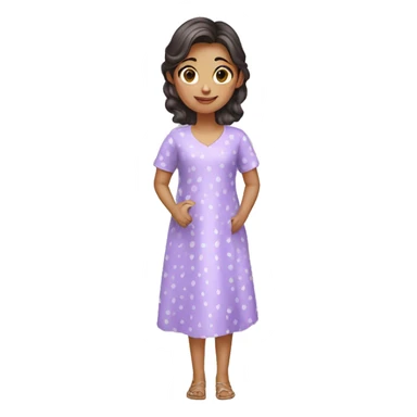 A girl with lavender kurti white spots saying bye sticker