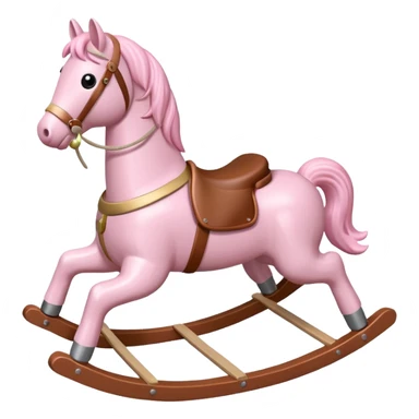 Light pink rocking horse toy for kids sticker