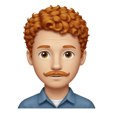 im short curly ginger haired young guy and also have earring on my left ear also have clean moustaches  sticker