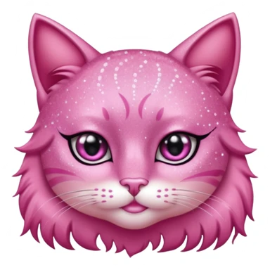 glitter sexy pink cat sticker