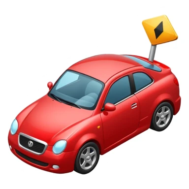 CARRO ROJO DE EN DIAGONAL sticker