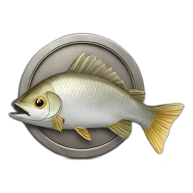 Latvian coin lats with fish sticker