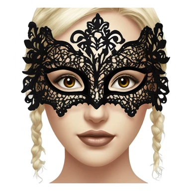 black lace masquerade mask sticker