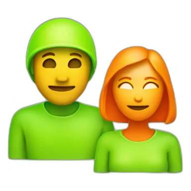 Orange Fluorescent woman and green Fluorescent man sticker