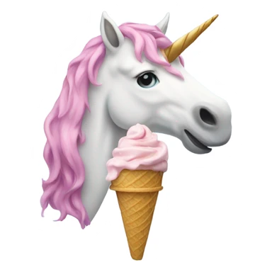 unicorn eating ice cream sticker
