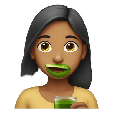 INDIAN YOUNG GIRL DRINKING MACHA sticker