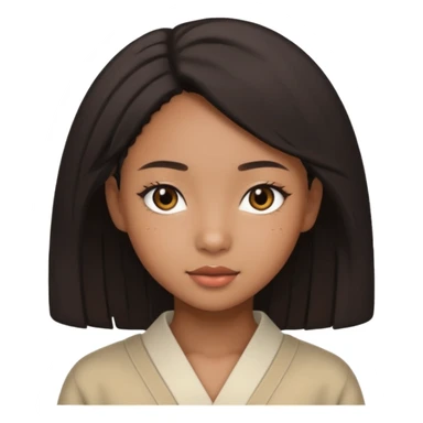 une image d'une fille métisse afro japonaise très belle de 20 ans  sticker