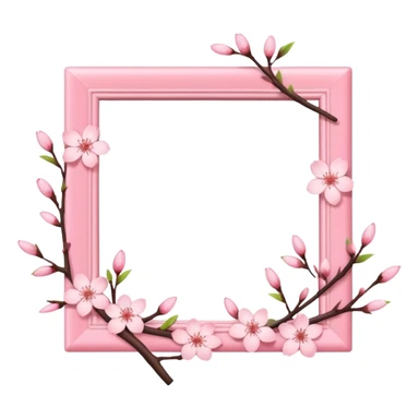 pink photo frame of a blossom sticker
